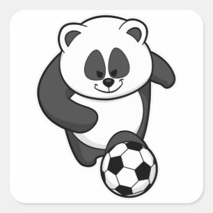 Adesivo Quadrado Panda como jogador de futebol no Soccer