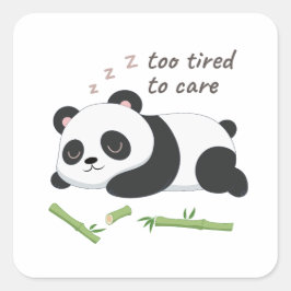 Adesivo Quadrado Panda em Modo Sono – Arte de Urso Preguiçoso Fofo