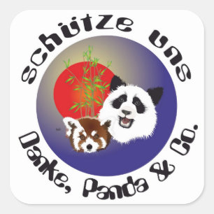 Adesivo Quadrado Panda encontro autocolante
