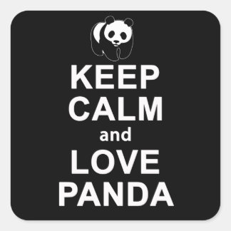 Adesivo Quadrado Panda Lover | Kepp Calm E Love Panda