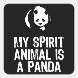 Adesivo Quadrado Panda Lover   O Meu Animal Espírito É Um Panda