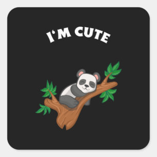 Adesivo Quadrado Panda Relaxing - Eu sou bonito