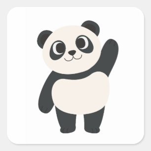 Adesivo Quadrado Panda Sticker