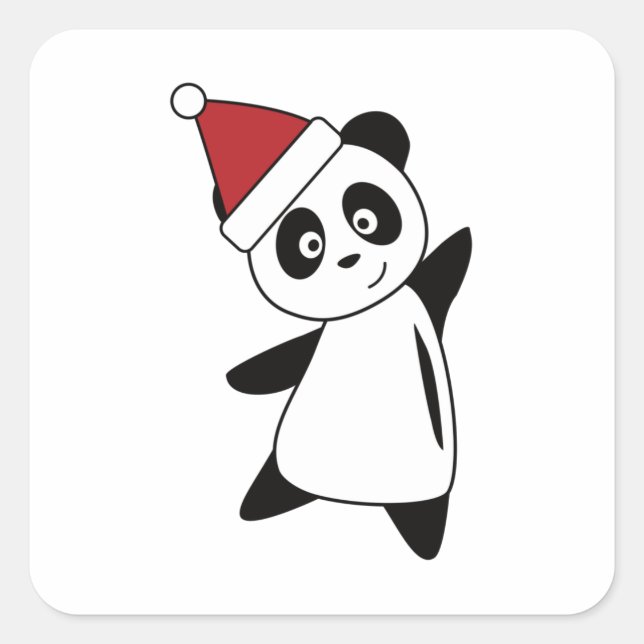 Adesivo Quadrado Panda Teddy Ursa De Natal Bichinhos Para Crianças (Frente)