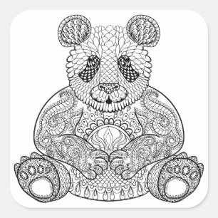 Adesivo Quadrado Panda tribal inspirada