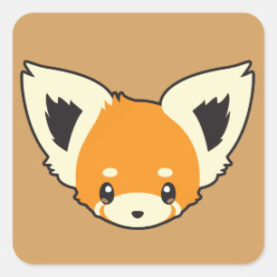 Adesivo Quadrado Panda vermelha bonito