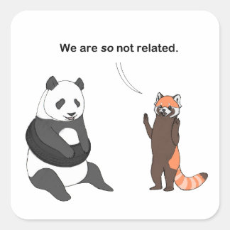 Adesivo Quadrado Pandas: Sticker Não Relacionado