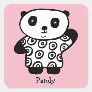 Adesivo Quadrado Pandy o Panda Personalizado