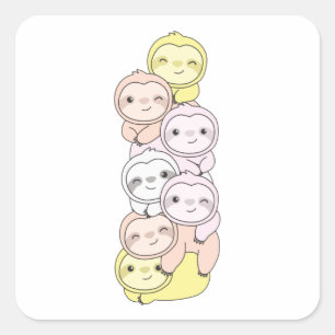 Adesivo Quadrado Pangender Flag Pride Lgbtq Cute Pile Square