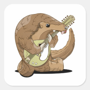 Adesivo Quadrado Pangolin engraçado
