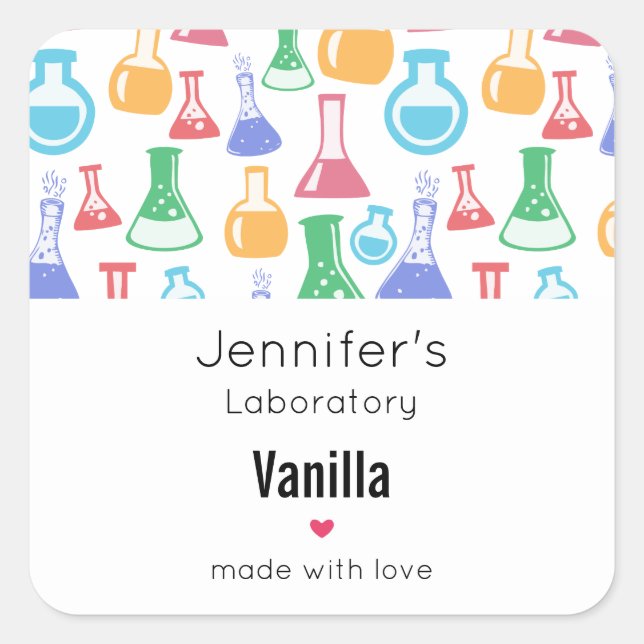 Adesivo Quadrado Panqueiros e Frascos - Diversão da Vela (Frente)