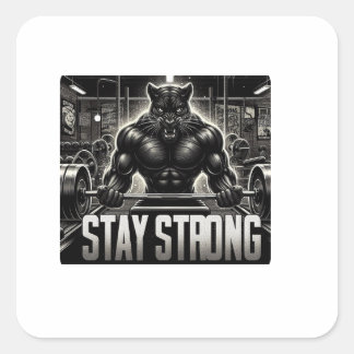 Adesivo Quadrado Panther Gym