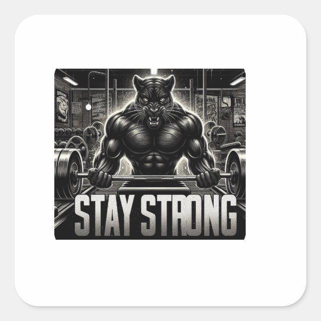 Adesivo Quadrado Panther Gym (Frente)