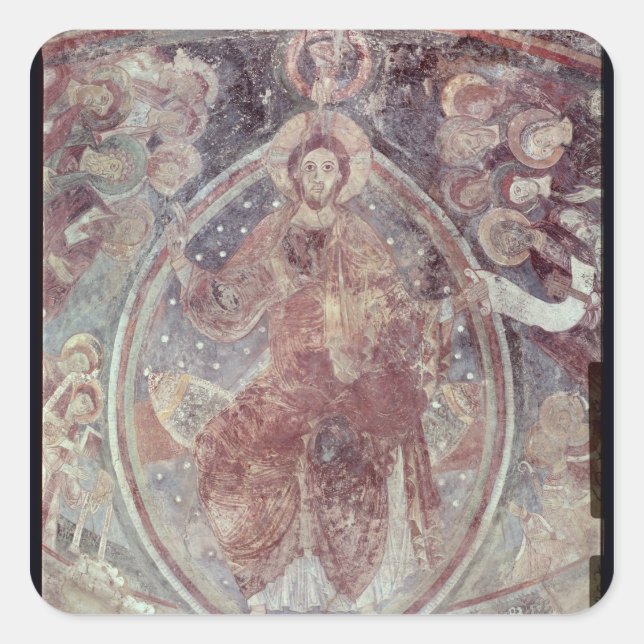 Adesivo Quadrado Pantocrator cristo, do macaco (Frente)