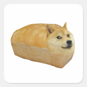 Adesivo Quadrado Pão de Dogecoin
