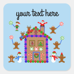 Adesivo Quadrado Pão de Gengibre Casa nº 2