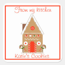 Adesivo Quadrado Pão de Gingerpão para a padaria caseira