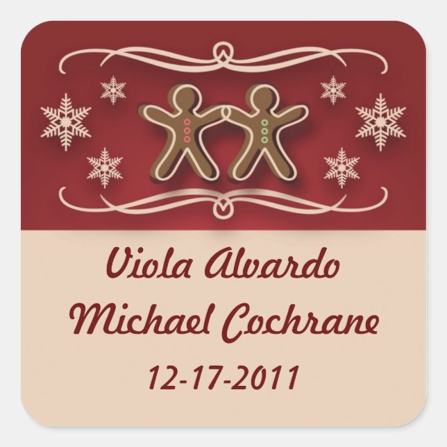 Adesivo Quadrado Pão de Natal (Frente)