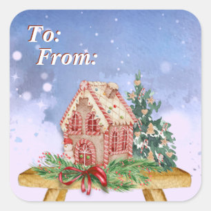 Adesivo Quadrado Pão-De-Pão-De-Pão De Natal