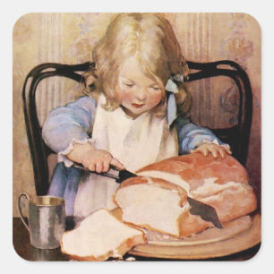 Adesivo Quadrado Pão Fresco por Jessie Willcox Smith