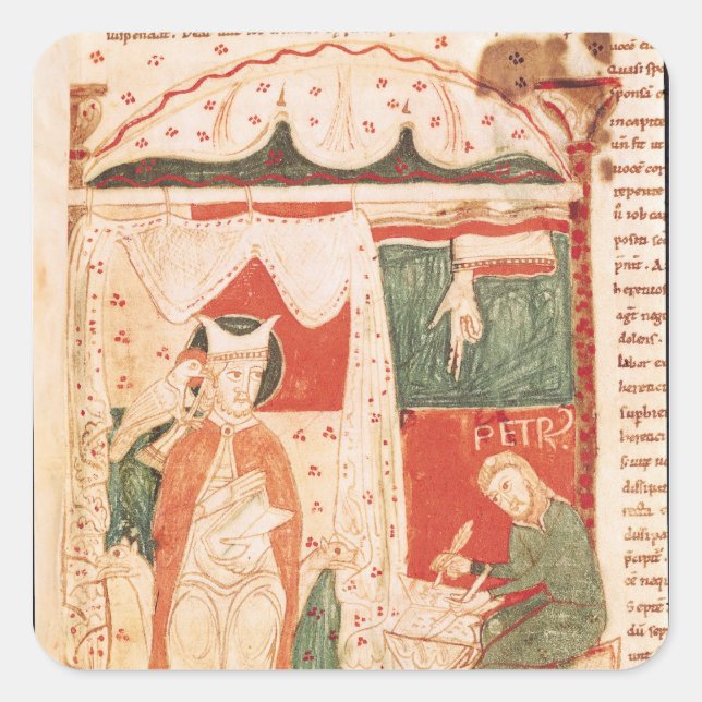 Adesivo Quadrado Papa Gregório I o Excelente (Frente)