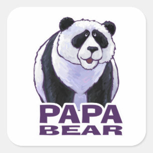 Adesivo Quadrado Papa Panda Bear