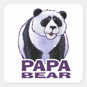 Adesivo Quadrado Papa Panda Bear
