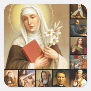 Adesivo Quadrado Papa santamente das freiras dos padres da colagem