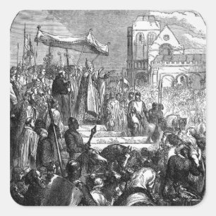 Adesivo Quadrado Papa Urbano II que Preaching a primeira cruzada