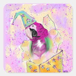 Adesivo Quadrado Papagaio