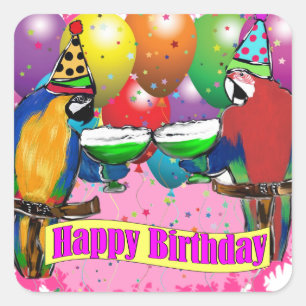Adesivo Quadrado PAPagaios DE ANIVERSÁRIO