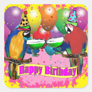 Adesivo Quadrado PAPagaios DE ANIVERSÁRIO
