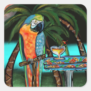 Adesivo Quadrado Papagaios de Festa              
