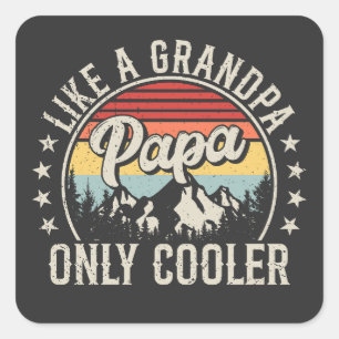 Adesivo Quadrado Papai, como um vovô, só retro mais legal