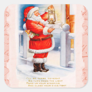 Adesivo Quadrado Papai Noel