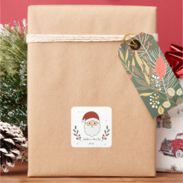 Adesivo Quadrado Papai Noel Aconchegante Personalizado Natal