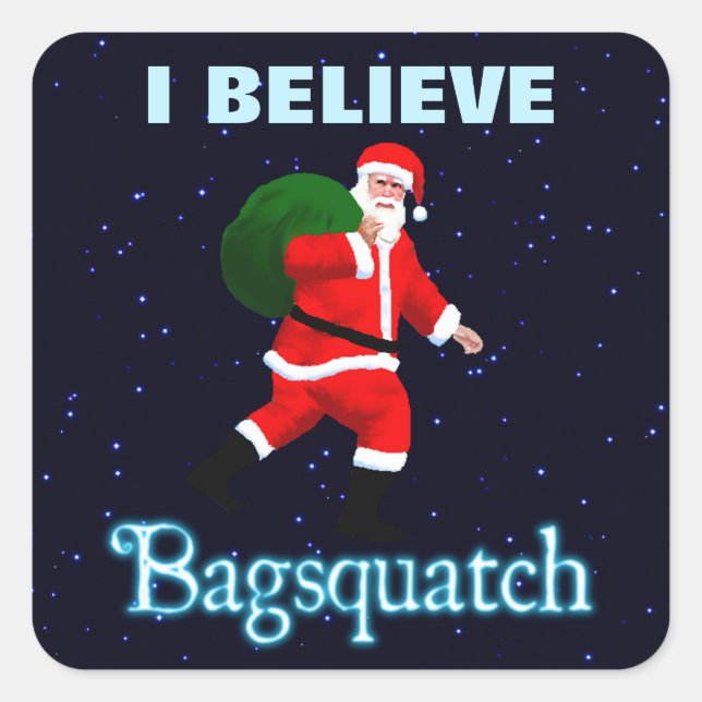 Adesivo Quadrado Papai Noel - Bagsquatch (Frente)