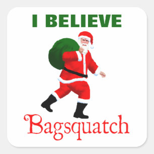 Adesivo Quadrado Papai Noel - Bagsquatch