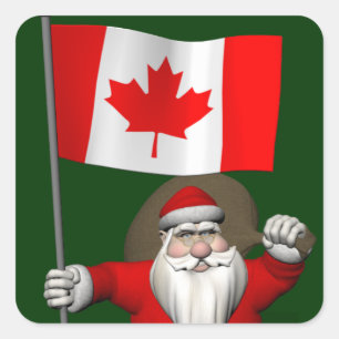 Adesivo Quadrado Papai Noel Com Alferes Do Canadá