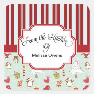 Adesivo Quadrado Papai Noel, da cozinha dos Stickers