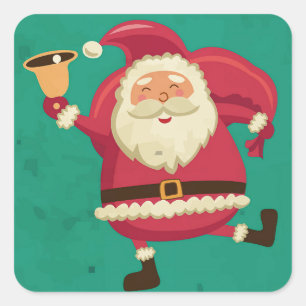 Adesivo Quadrado Papai noel de dança