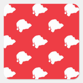 Adesivo Quadrado Papai Noel em vermelho