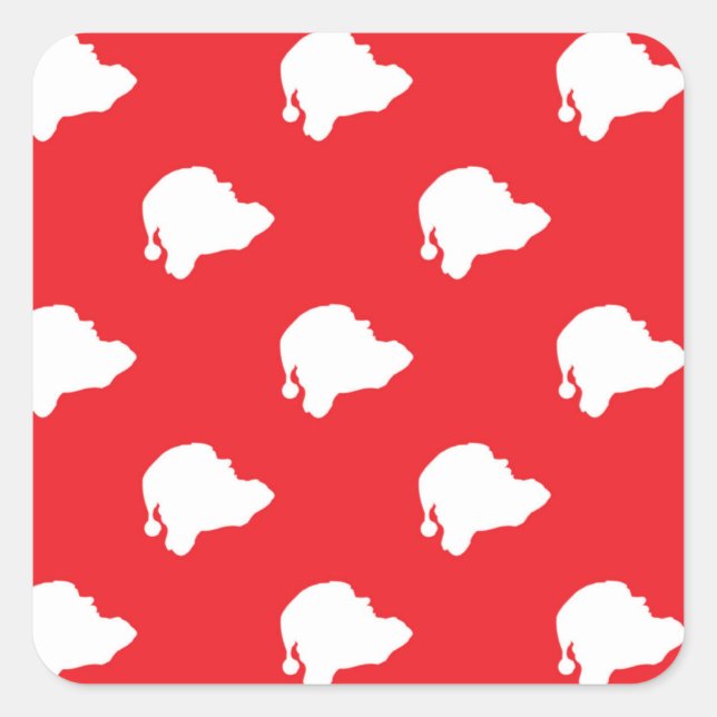 Adesivo Quadrado Papai Noel em vermelho (Frente)