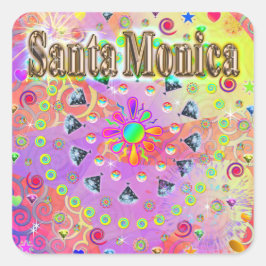 Adesivo Quadrado Papai noel Monica Lucky Ouro Sticker