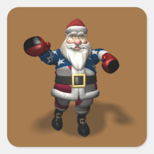 Adesivo Quadrado Papai Noel no Boxing Day