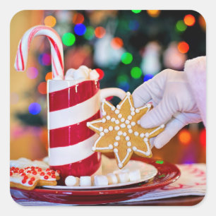 Adesivo Quadrado Papai noel Treats