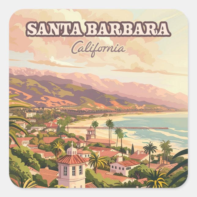 Adesivo Quadrado Papais noeis Barbara Beach Central Coast Californi (Frente)