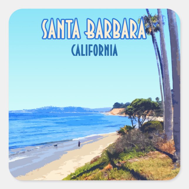Adesivo Quadrado Papais noeis Barbara California Butterfly Beach Mo (Frente)