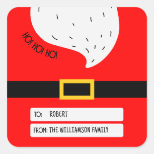 Adesivo Quadrado Papais noeis Brancos Vermelhos Cintos de Natal Fel