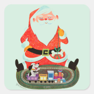 Adesivo Quadrado Papais noeis com comboio